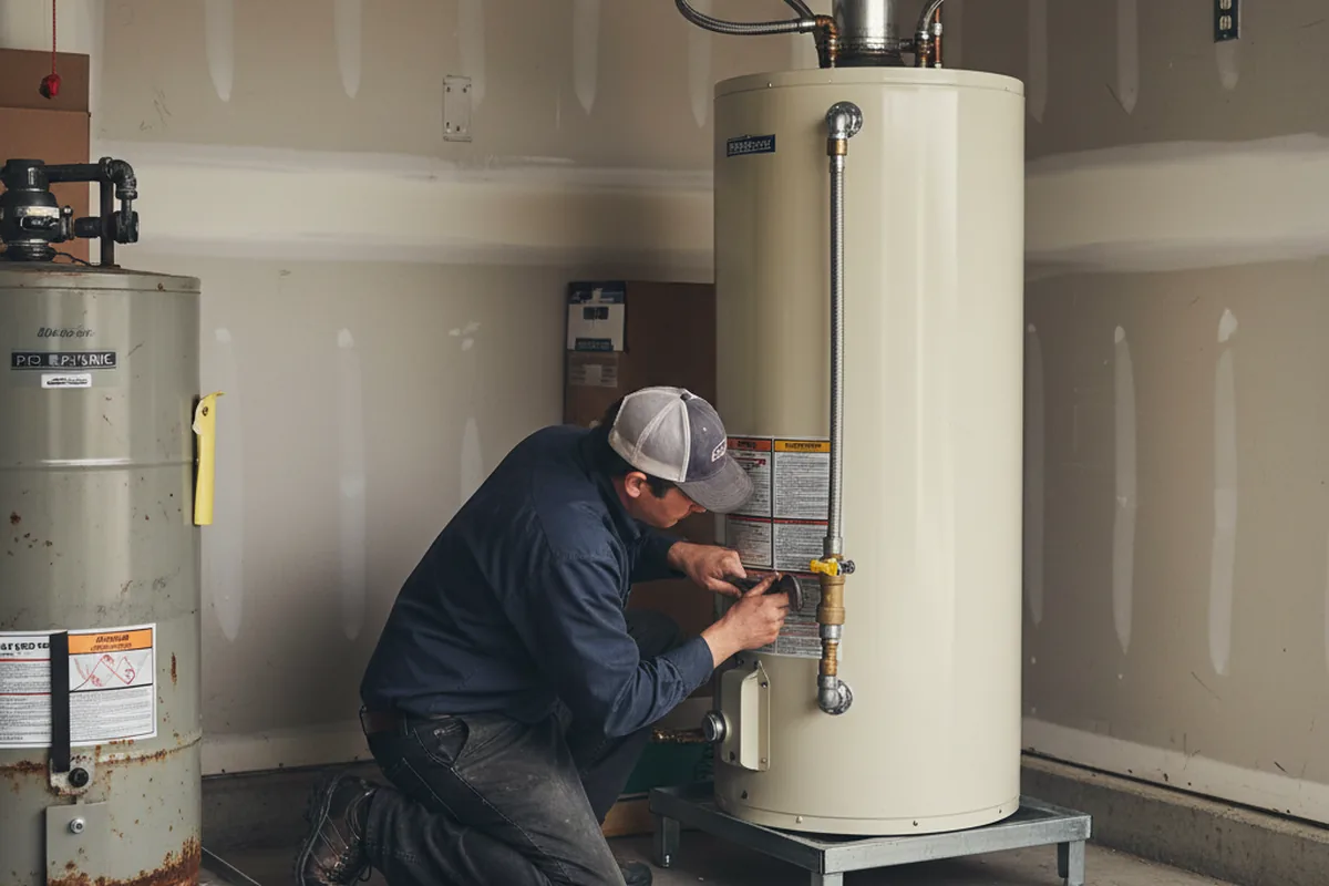 Water heater and shutoff valve replacement in Stow