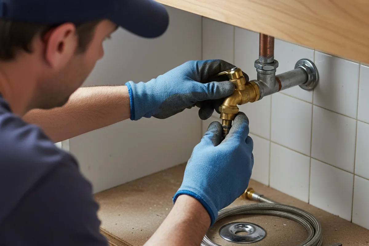 Shutoff valve and fitting work during Faucet and Fixture Repair in Stow